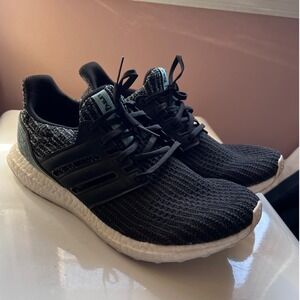 Adidas UltraBoost 4.0 Parley Core Black Spirit Blue Running Shoes CP9685 Mens